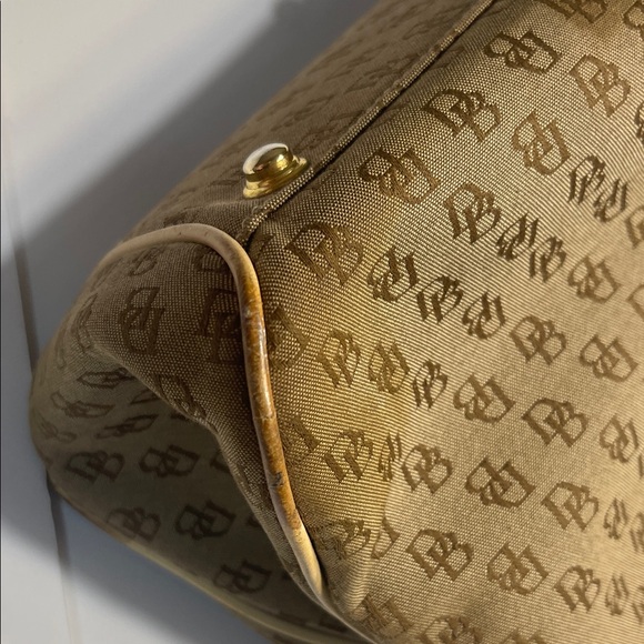 Dooney & Bourke Tan Monogram Satchel - Picture 8 of 11